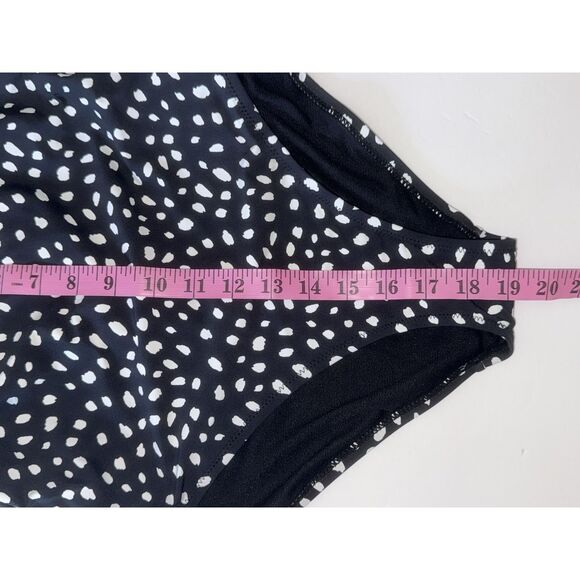 Leilani One Piece Swimsuit Black White Adjustable Straps Flatter Bra Cups 10 NWT - Picture 8 of 13